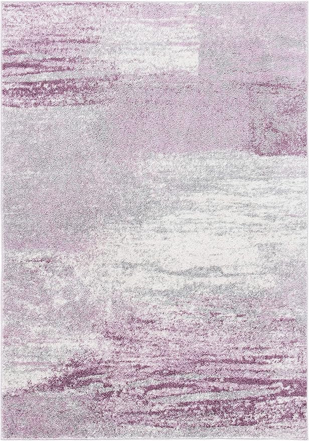 SAFAVIEH Adirondack Collection Accent Rug - 4' x 6', Grey & Purple, Modern Abstract Design, Non-Shedding & Easy Care, Ideal for High Traffic Areas in Entryway, Living Room, Bedroom (ADR112V)