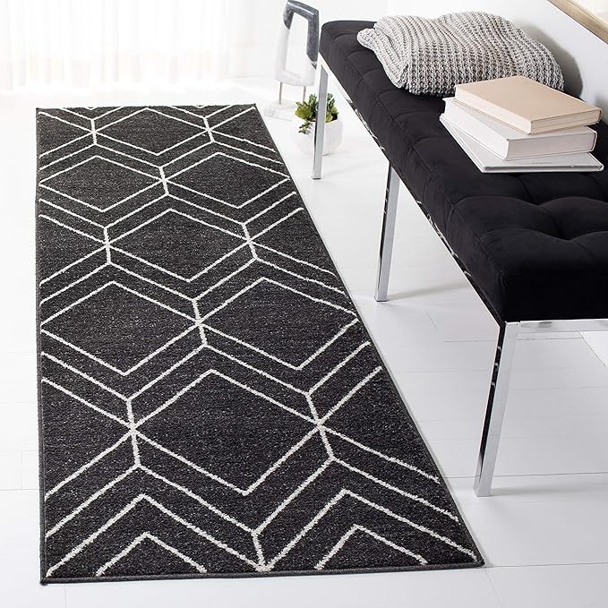 SAFAVIEH Adirondack Collection Runner Rug - 2'6" x 8', Brown & Ivory, Modern Geometric Design, Non-Shedding & Easy Care, Ideal for High Traffic Areas in Living Room, Bedroom (ADR241T)