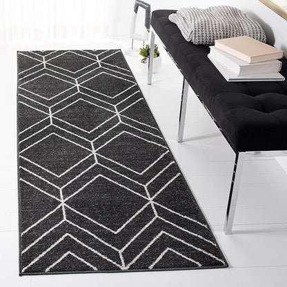 SAFAVIEH Adirondack Collection Runner Rug - 2'6" x 8', Brown & Ivory, Modern Geometric Design, Non-Shedding & Easy Care, Ideal for High Traffic Areas in Living Room, Bedroom (ADR241T)