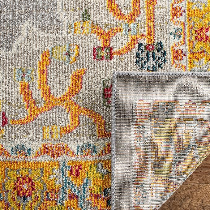 SAFAVIEH Phoenix Collection Runner Rug - 2'3" x 8', Orange & Grey, Boho Chic Oriental Medallion Design, Non-Shedding & Easy Care, Ideal for High Traffic Areas in Living Room, Bedroom (PHX158T)