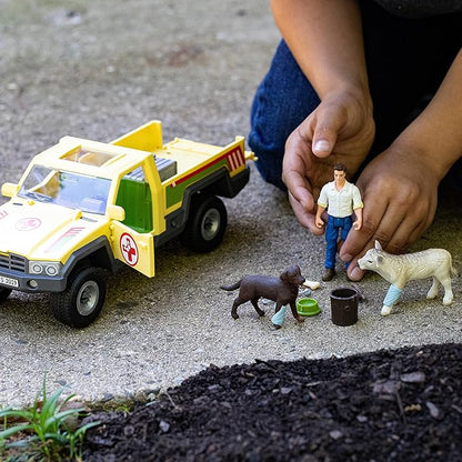 Schleich Vet Visit to the Farm Farm World 12-Piece Veterinarian and Truck Toy Set with Animal Toys for Kids Ages 3-8