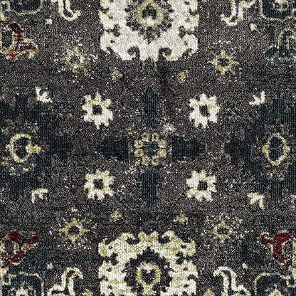 SAFAVIEH Vintage Hamadan Collection Accent Rug - 4' x 6', Dark Grey & Ivory, Persian Design, Non-Shedding & Easy Care, Ideal for High Traffic Areas in Entryway, Living Room, Bedroom (VTH214M)
