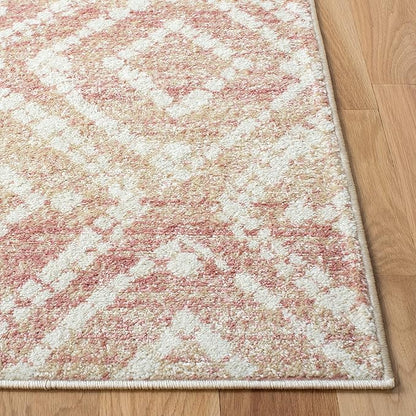SAFAVIEH Adirondack Collection Accent Rug - 4' x 6', Rose & Gold, Modern Diamond Distressed Design, Non-Shedding & Easy Care, Ideal for High Traffic Areas in Entryway, Living Room, Bedroom (ADR131Q)
