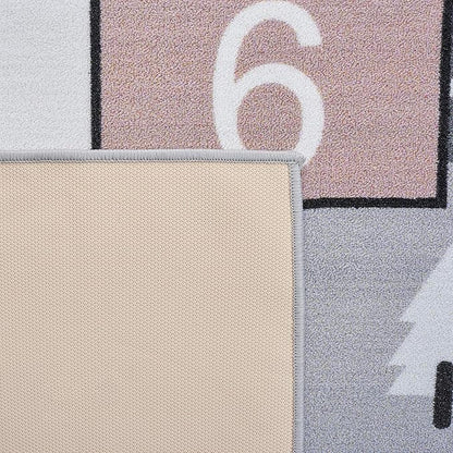 SAFAVIEH Kids Playhouse Collection Runner Rug - 2'2" x 6', Grey & Pink, Hopscotch, Non-Shedding & Easy Care, Machine Washable Ideal for High Traffic Areas in Playroom, Nursery, Bedroom (KPH226A)