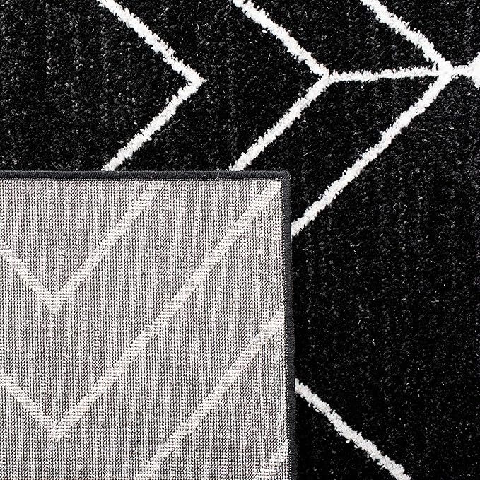 SAFAVIEH Adirondack Collection Runner Rug - 2'6" x 12', Black & Ivory, Modern Geometric Design, Non-Shedding & Easy Care, Ideal for High Traffic Areas in Living Room, Bedroom (ADR241Z)