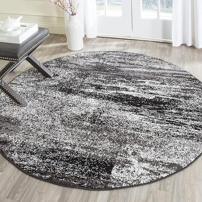 SAFAVIEH Adirondack Collection Runner Rug - 2'1" x 8', Silver & Black, Modern Abstract Design, Non-Shedding & Easy Care, Ideal for High Traffic Areas in Living Room, Bedroom (ADR112A)