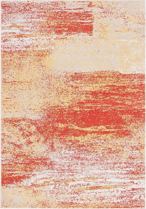 SAFAVIEH Adirondack Collection Accent Rug - 3' x 5', Rust & Gold, Modern Abstract Design, Non-Shedding & Easy Care, Ideal for High Traffic Areas in Entryway, Living Room, Bedroom (ADR112P)
