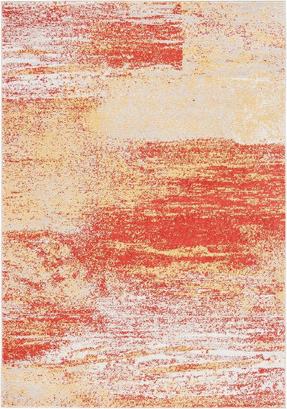 SAFAVIEH Adirondack Collection Accent Rug - 4' x 6', Rust & Gold, Modern Abstract Design, Non-Shedding & Easy Care, Ideal for High Traffic Areas in Entryway, Living Room, Bedroom (ADR112P)