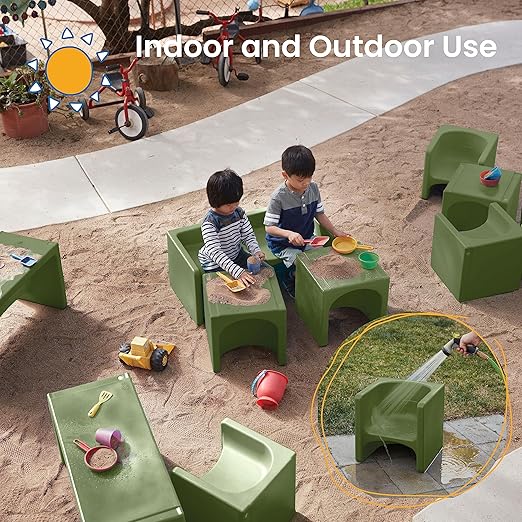 ECR4Kids Tri-Me 3-In-1 Cube Chair, Kids Furniture, Hunter Green