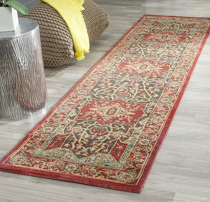 SAFAVIEH Mahal Collection Runner Rug - 2'2" x 6', Red & Red, Traditional Oriental Design, Non-Shedding & Easy Care, Ideal for High Traffic Areas in Living Room, Bedroom (MAH625D)