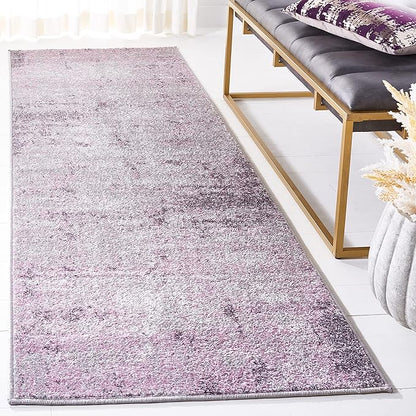 SAFAVIEH Adirondack Collection Runner Rug - 2'6" x 6', Light Grey & Purple, Modern Abstract Design, Non-Shedding & Easy Care, Ideal for High Traffic Areas in Living Room, Bedroom (ADR130M)