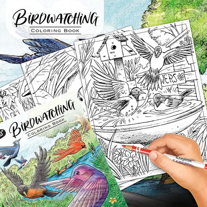 Crayola Bird Coloring Book (40pgs), Adult Coloring Pages, 8.5 x 10, Stress Relieving Coloring, Mindfulness Activity for Adults