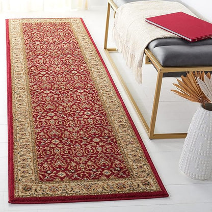 SAFAVIEH Lyndhurst Collection Runner Rug - 2'3" x 20', Red & Ivory, Traditional Oriental Design, Non-Shedding & Easy Care, Ideal for High Traffic Areas in Living Room, Bedroom (LNH312A)