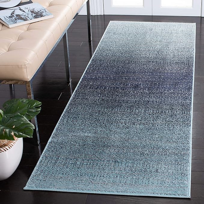 SAFAVIEH Adirondack Collection Runner Rug - 2'6" x 8', Purple & Grey, Modern Ombre Design, Non-Shedding & Easy Care, Ideal for High Traffic Areas in Living Room, Bedroom (ADR142V)