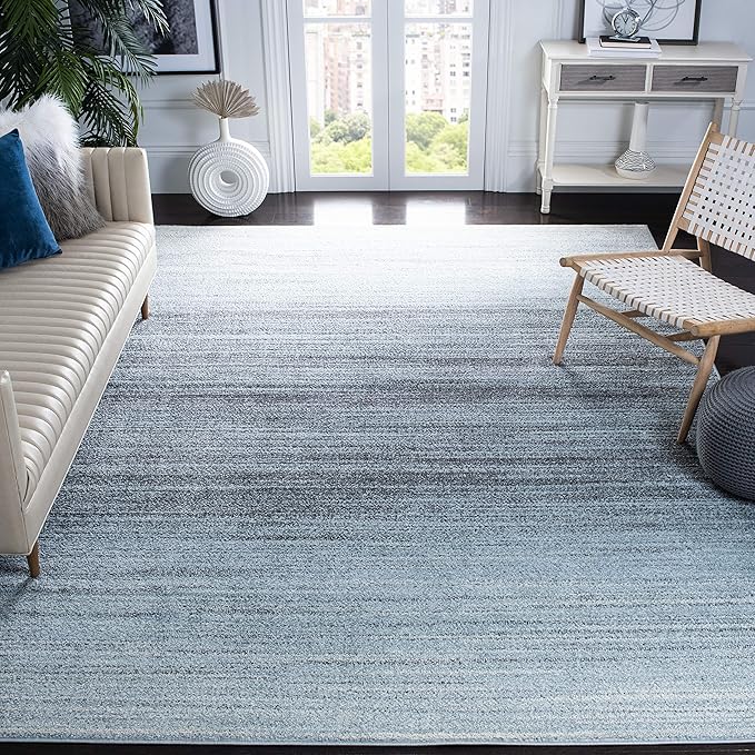 SAFAVIEH Adirondack Collection Accent Rug - 3' x 5', Grey & Light Grey, Modern Ombre Design, Non-Shedding & Easy Care, Ideal for High Traffic Areas in Entryway, Living Room, Bedroom (ADR142G)