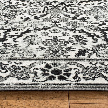 SAFAVIEH Evoke Collection 2'2" x 11' Ivory/Grey EVK242D Non-Shedding Living Room Bedroom Runner Rug