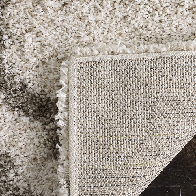 SAFAVIEH Hudson Shag Collection Runner Rug - 2'3" x 6', Ivory & Grey, Moroccan Design, Non-Shedding & Easy Care, 2-inch Thick Ideal for High Traffic Areas in Living Room, Bedroom (SGH284A)