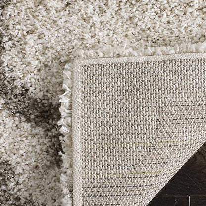 SAFAVIEH Hudson Shag Collection Runner Rug - 2'3" x 6', Ivory & Grey, Moroccan Design, Non-Shedding & Easy Care, 2-inch Thick Ideal for High Traffic Areas in Living Room, Bedroom (SGH284A)