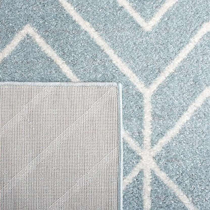 SAFAVIEH Adirondack Collection Runner Rug - 2'6" x 8', Blue & Ivory, Modern Geometric Design, Non-Shedding & Easy Care, Ideal for High Traffic Areas in Living Room, Bedroom (ADR241M)