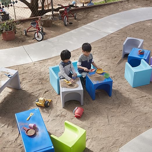 ECR4Kids Tri-Me 3-In-1 Cube Chair, Kids Furniture, Cyan