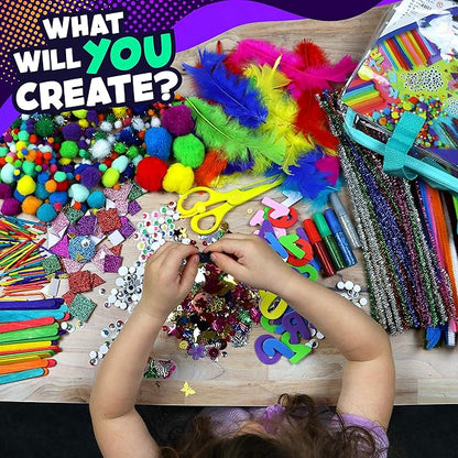 Mega Arts and Crafts Kit for Kids Age 4-8 - Toddler Art Supplies for Preschool, Kindergarten, Homeschool Projects
