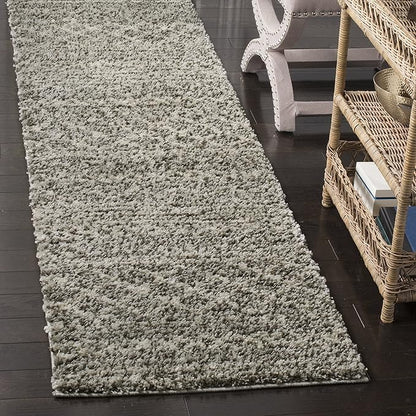 SAFAVIEH Arizona Shag Collection Runner Rug - 2'3" x 10', Brown & Ivory, Moroccan Design, Non-Shedding & Easy Care, 1.6-inch Thick Ideal for High Traffic Areas in Living Room, Bedroom (ASG741B)