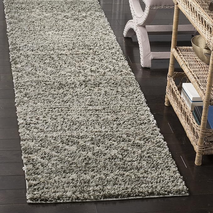 SAFAVIEH Arizona Shag Collection Runner Rug - 2'3" x 6', Brown & Ivory, Moroccan Design, Non-Shedding & Easy Care, 1.6-inch Thick Ideal for High Traffic Areas in Living Room, Bedroom (ASG741B)
