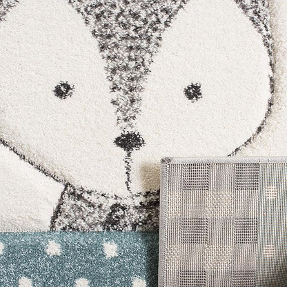 SAFAVIEH Carousel Kids Collection Runner Rug - 2'3" x 6', Grey & Ivory, Animal Design, Non-Shedding & Easy Care, Ideal for High Traffic Areas for Boys & Girls in Playroom, Nursery, Bedroom (CRK188B)