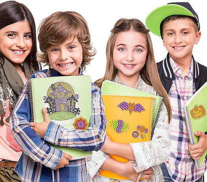 Klever Kits Halloween Gem Art Kit, Kids Halloween Art Crafts Party Supplies, Diamond Painting Kit with Stickers, Suncatchers, and Keychains, Party Favor DIY Activities School Game Goodies Gift