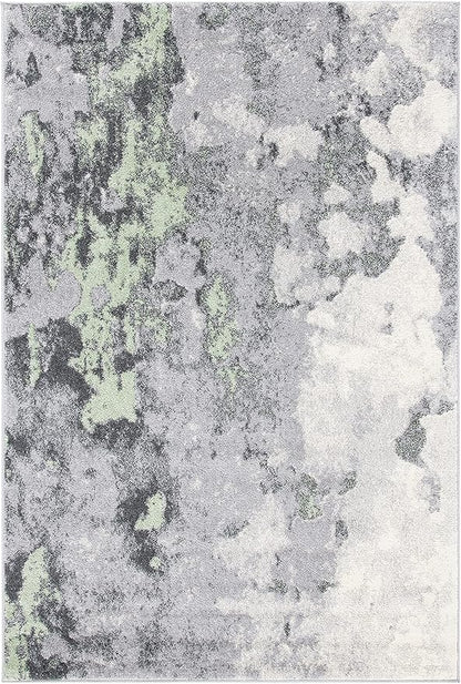 SAFAVIEH Adirondack Collection Accent Rug - 4' x 6', Green & Grey, Modern Abstract Design, Non-Shedding & Easy Care, Ideal for High Traffic Areas in Entryway, Living Room, Bedroom (ADR134F)