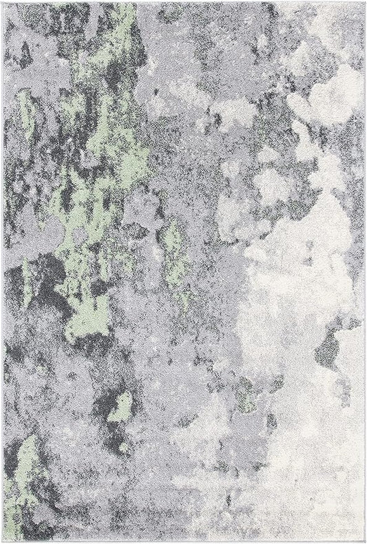 SAFAVIEH Adirondack Collection Accent Rug - 2'6" x 4', Green & Grey, Modern Abstract Design, Non-Shedding & Easy Care, Ideal for High Traffic Areas in Entryway, Living Room, Bedroom (ADR134F)