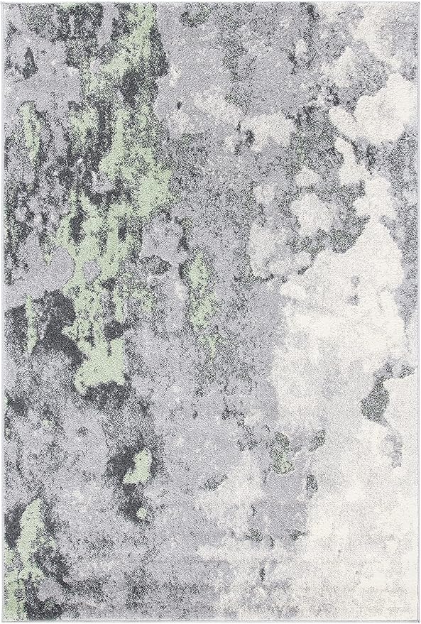 SAFAVIEH Adirondack Collection Accent Rug - 4' x 6', Green & Grey, Modern Abstract Design, Non-Shedding & Easy Care, Ideal for High Traffic Areas in Entryway, Living Room, Bedroom (ADR134F)