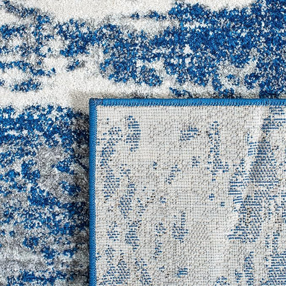 SAFAVIEH Evoke Collection 6'7" Square Dark Blue/Grey EVK272L Modern Abstract Non-Shedding Living Room Dining Bedroom Area Rug