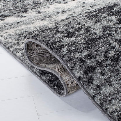 SAFAVIEH Evoke Collection 5'1" x 7'6" Ivory / Dark Grey EVK272G Modern Abstract Non-Shedding Living Room Bedroom Area Rug