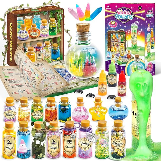 wookidel Fairy Magic Kit for Kids with 22PCS Potion Bottles, Potions Making Craft Kit - Gift for Christmas, Birthday, Creative Art Craft Toys for Girls Boys 6 7 8 9 10 12 Year Old