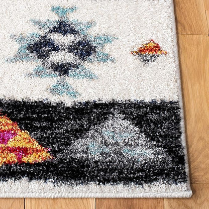 SAFAVIEH Adirondack Collection Runner Rug - 2'6" x 8', Grey & Red, Boho Tribal Design, Non-Shedding & Easy Care, Ideal for High Traffic Areas in Living Room, Bedroom (ADR245F)