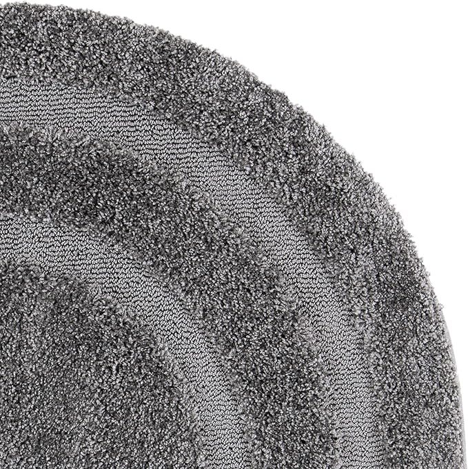 SAFAVIEH Florida Shag Collection 6'7" Round Grey/Grey SG454 Border Non-Shedding Living Room Bedroom Dining Room Entryway Plush 1.2-inch Thick Area Rug