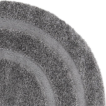 SAFAVIEH Florida Shag Collection 6'7" Round Grey/Grey SG454 Border Non-Shedding Living Room Bedroom Dining Room Entryway Plush 1.2-inch Thick Area Rug