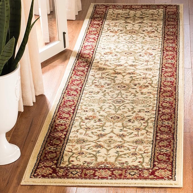 SAFAVIEH Lyndhurst Collection Runner Rug - 2'3" x 12', Ivory & Red, Traditional Oriental Design, Non-Shedding & Easy Care, Ideal for High Traffic Areas in Living Room, Bedroom (LNH212K)