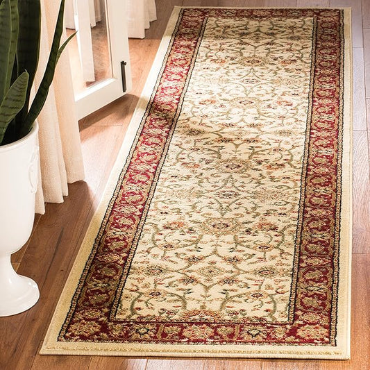 SAFAVIEH Lyndhurst Collection Runner Rug - 2'3" x 12', Ivory & Red, Traditional Oriental Design, Non-Shedding & Easy Care, Ideal for High Traffic Areas in Living Room, Bedroom (LNH212K)