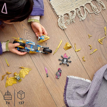 LEGO NINJAGO Jay's Golden Dragon Set, 71768 Toy Motorcycle with Dragon, Spider Figure and Jay Minifigure, Birthday Gift Idea for Kids 7 Plus