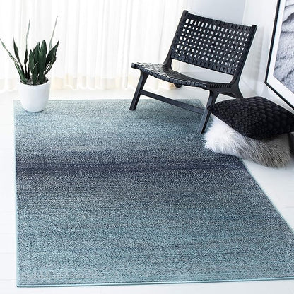 SAFAVIEH Adirondack Collection Area Rug - 6' Square, Purple & Grey, Modern Ombre Design, Non-Shedding & Easy Care, Ideal for High Traffic Areas in Living Room, Bedroom (ADR142V)