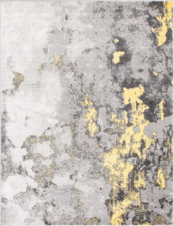 SAFAVIEH Adirondack Collection Area Rug - 10' x 14', Grey & Yellow, Modern Abstract Design, Non-Shedding & Easy Care, Ideal for High Traffic Areas in Living Room, Bedroom (ADR134H)