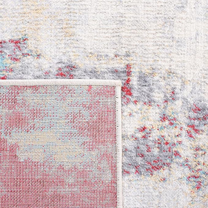 SAFAVIEH Jasper Collection Runner Rug - 2' x 8', Red & Ivory, Modern Abstract Design, Non-Shedding & Easy Care, Ideal for High Traffic Areas in Living Room, Bedroom (JSP101Q)