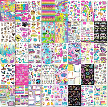 Fashion Angels 1,000+ Totally Rainbow Sticker Book Multi Pack, Bulk Pack of 4 Colorful Craft Sticker Books, Ideal Gift & Party Favor for Kids, Tweens, Teens