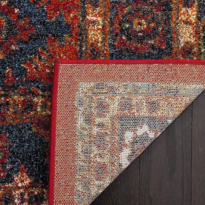 SAFAVIEH Vintage Hamadan Collection Runner Rug - 2'3" x 8', Orange & Blue, Oriental Traditional Persian Design, Non-Shedding & Easy Care, Ideal for High Traffic Areas in Living Room, Bedroom (VTH214C)