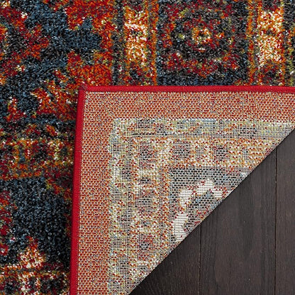 SAFAVIEH Vintage Hamadan Collection Runner Rug - 2'3" x 8', Orange & Blue, Oriental Traditional Persian Design, Non-Shedding & Easy Care, Ideal for High Traffic Areas in Living Room, Bedroom (VTH214C)