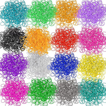 Loom Rubber Bands 4800 pc Refill Kit w 16 Unique Rainbow Colors (300 of Each) & 200 Clips - Works w All Rubber Band Jewelry Looms - DIY Gift for Girls Boys & Bracelet Making Craft for Kids and Camps