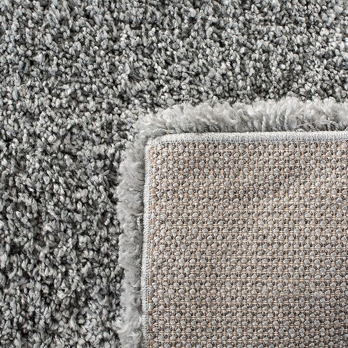 SAFAVIEH Royal Shag Collection Runner Rug - 2'2" x 8', Silver, Non-Shedding & Easy Care, 2-inch Thick Ideal for High Traffic Areas in Living Room, Bedroom (RYG115G)