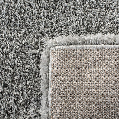 SAFAVIEH Royal Shag Collection Runner Rug - 2'2" x 8', Silver, Non-Shedding & Easy Care, 2-inch Thick Ideal for High Traffic Areas in Living Room, Bedroom (RYG115G)